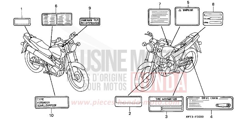ETIQUETTE DE PRECAUTIONS de City Fly FLASH RED (R119E) de 1998